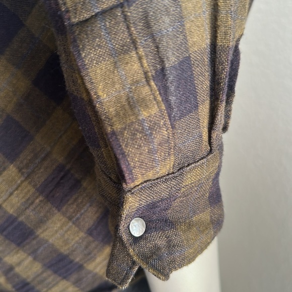 Free People Lace Up Plaid Navy Combo - Picture 11 of 13